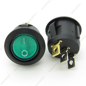 SPST Green Neon Rocker Switch (SWR033) SPST Green Neon Rocker Switch (SWR033)