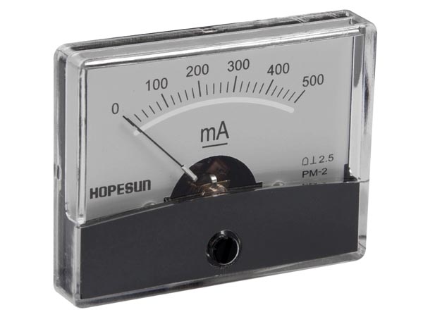 Analogue Current Panel Meter 500mA (VEL21E) Analogue Current Panel Meter 500mA (VEL21E)