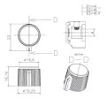 (image for) Knob, Black 19.2mm + White Stripe (AMD64G)