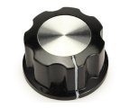 (image for) Knob Black with silver top 19.5mm (ANN71G)