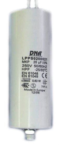 (image for) Motor Starter Capacitor, 20uF/450VAC (BCM35G)