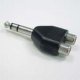(image for) 6.35mm Stereo Plug to 2 RCA Sockets (PLJ695)