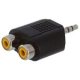 (image for) 3.5mm stereo plug to 2 RCA sockets (PLJ399)
