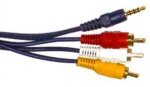 (image for) 4-Contact 3.5mm Plug to 3 x Phono/RCA, 1.5m (ALD103)