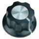 (image for) Knob, Black 27mm with Silver Top (AMD63G)