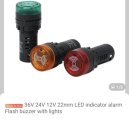 (image for) LED Indicator alarm flash Buzzer 12v (LED711)