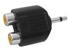 (image for) 3.5mm Mono Plug to 2 RCA Sockets (PLJ394)