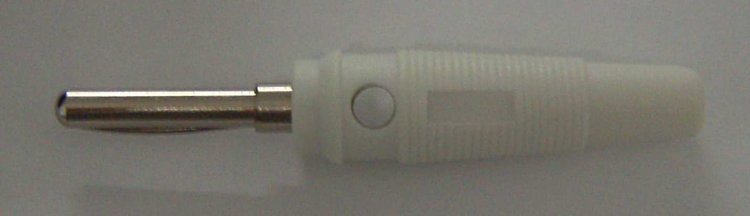 (image for) 4 mm High Quality Solderless Banana Plug, White (BCM05G)