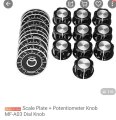 (image for) Knob, Black 23mm with Silver Top (AMD61G)