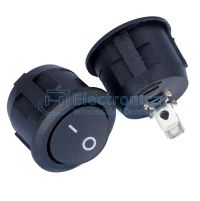 (image for) SPST Round 6A Rocker Switch BLACK 20mm (SWR023)