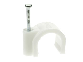 Round Cable Clip, White, 4mm (SBH22S) Round Cable Clip, White, 4mm (SBH22S)