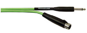 (image for) XLR Socket to 6.35 mm Mono Jack, Green 6m (ANV11G)