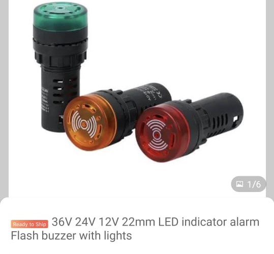(image for) LED Indicator alarm flash Buzzer 12v (LED711)