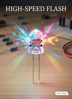 (image for) LED 10mm Red Green Blue Fash Flashing (LED726)